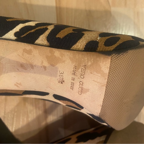 Giuseppe Leopard Print Open Toe Pumps Size 36 - Picture 9 of 10